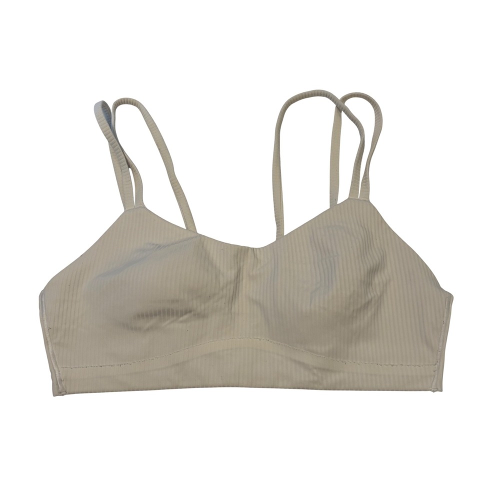 Lululemon Like a Cloud Bra Light Support Ribbed B/C Cup Cream Beige Sports Bra